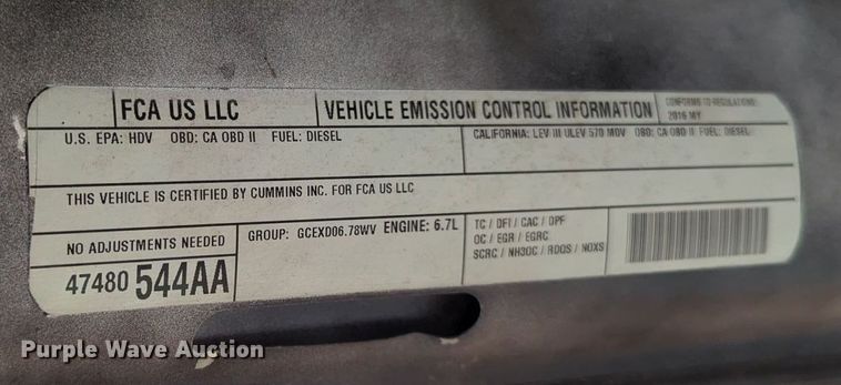 image for item KB9403 2018 Dodge Ram 3500HD  Crew Cab flatbed pickup truck