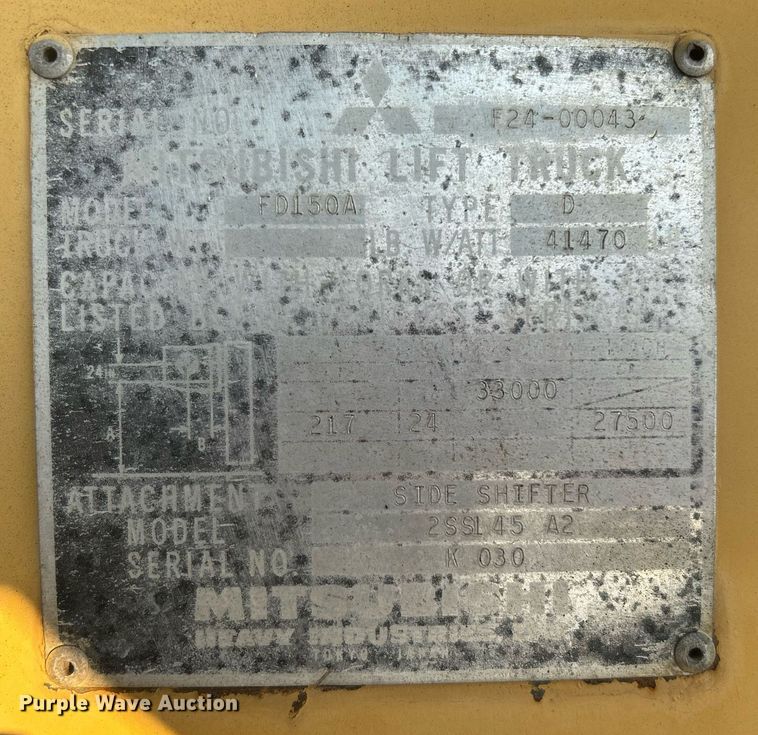 image for item KH9467 Mitsubishi FD150A  forklift