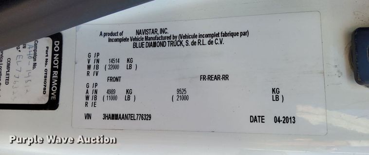 image for item KW9030 2014 International 4300 SBA  box truck