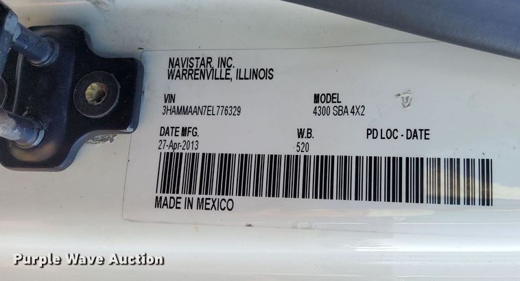 image for item KW9030 2014 International 4300 SBA  box truck