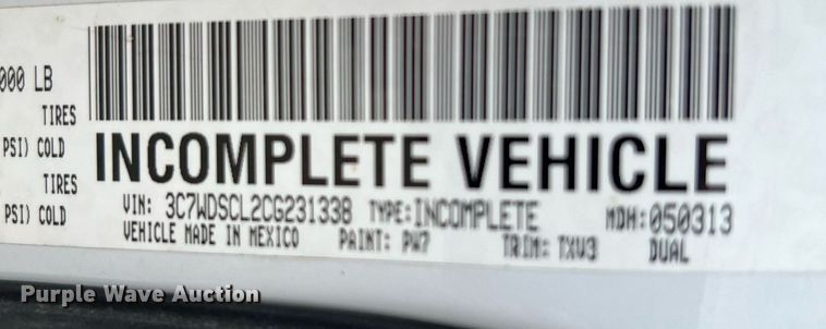 image for item LF9478 2012 Dodge Ram 3500HD  Crew Cab flatbed pickup truck