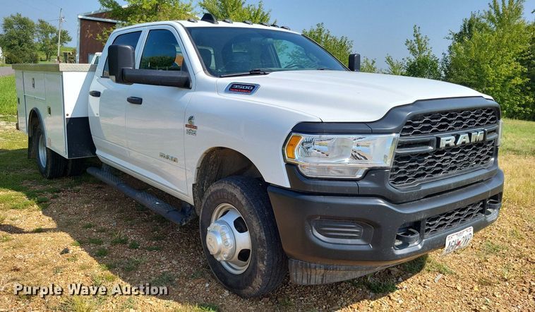 image for item LS9741 2021 Dodge Ram 3500  Crew Cab utility bed pickup truck