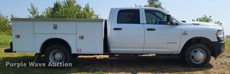 image for item LS9741 2021 Dodge Ram 3500  Crew Cab utility bed pickup truck