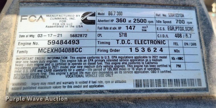 image for item LS9741 2021 Dodge Ram 3500  Crew Cab utility bed pickup truck