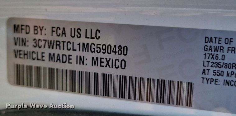 image for item LS9741 2021 Dodge Ram 3500  Crew Cab utility bed pickup truck