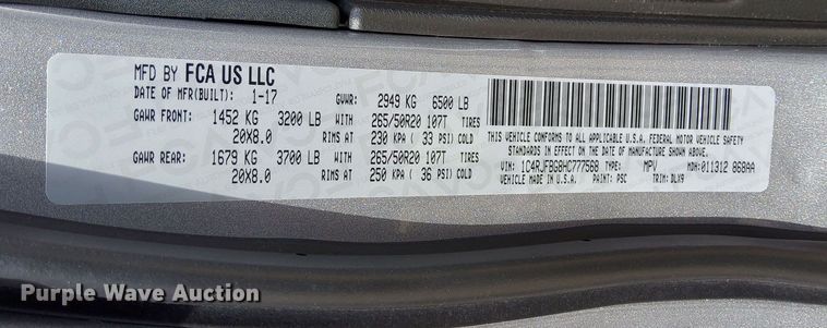 image for item LV9796 2017 Jeep Grand Cherokee Limited  SUV