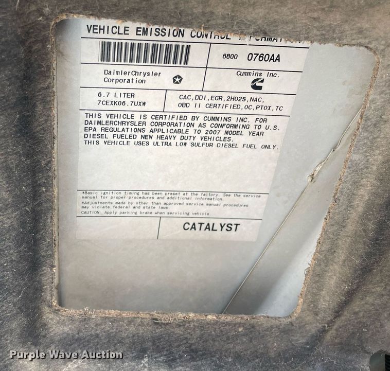 image for item LV9807 2007 Dodge Ram 3500HD  Quad Cab dump bed pickup truck