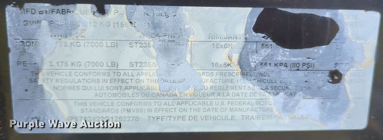 image for item LY9356 2016 PJ  equipment trailer