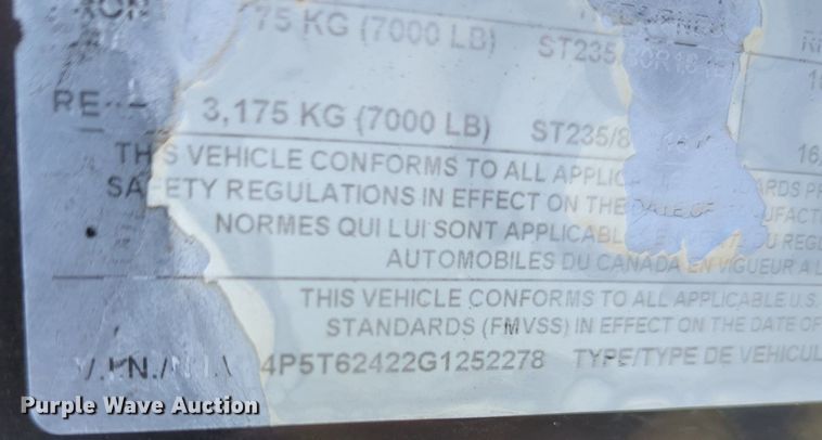 image for item LY9356 2016 PJ  equipment trailer