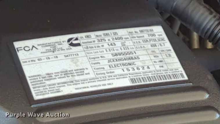 image for item LY9357 2018 Dodge Ram 5500HD  flatbed truck