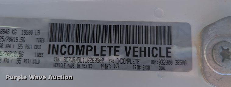 image for item LY9357 2018 Dodge Ram 5500HD  flatbed truck