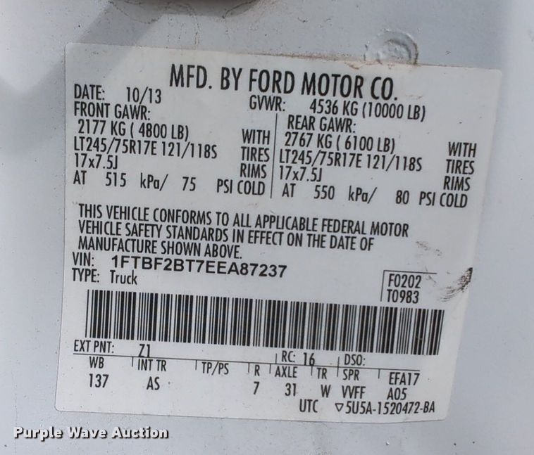 image for item LY9394 2014 Ford F250 Super Duty XL  pickup truck