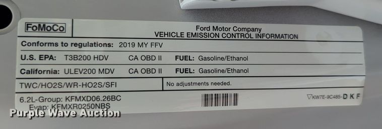 image for item LY9398 2019 Ford F250 Super Duty XL  SuperCab pickup truck cab and chassis