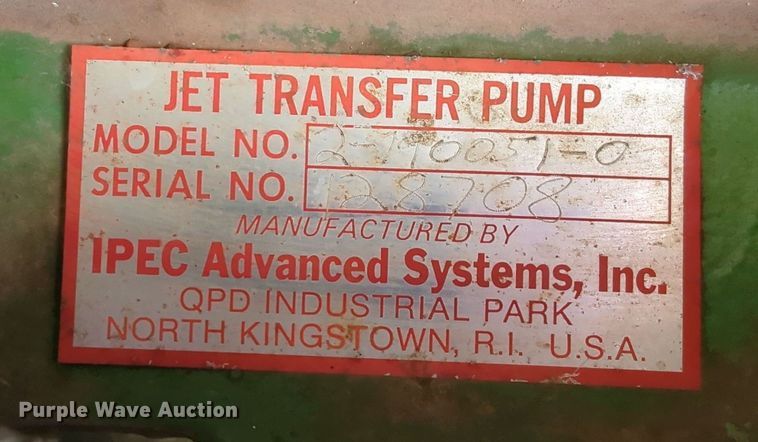 image for item LY9415 (2) IPEC Advanced Systems 2-190051-0 jet transfer pumps