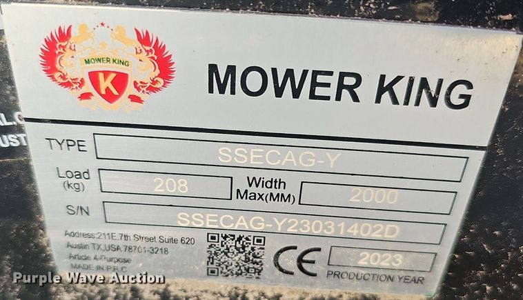image for item MH9341 2023 Mower King SSECAG-Y  skid steer auger
