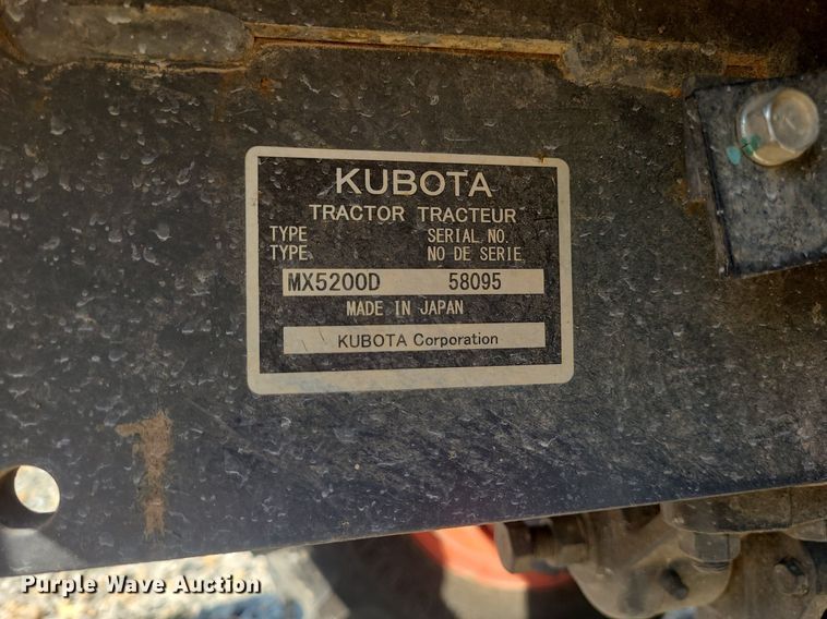 image for item MJ9319 2014 Kubota MX5200D  MFWD tractor