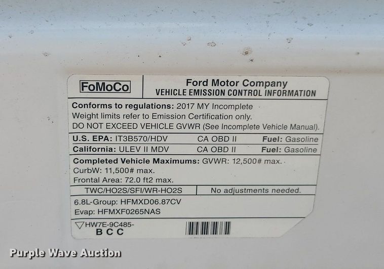 image for item MJ9333 2017 Ford E350 Super Duty  box truck