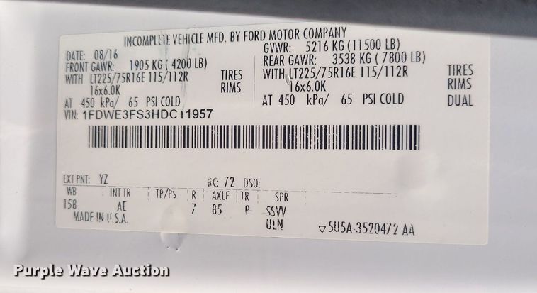 image for item MJ9333 2017 Ford E350 Super Duty  box truck