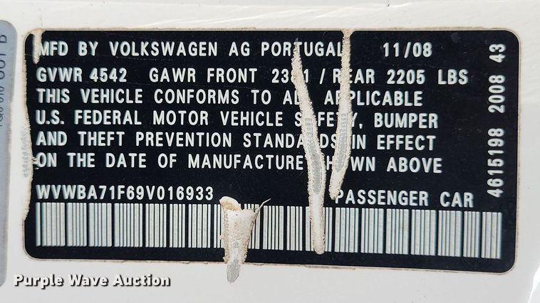 image for item MJ9358 2009 Volkswagen  Eos 