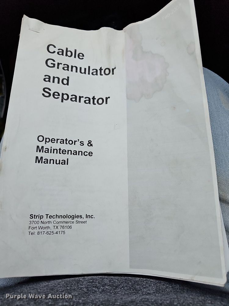 image for item MP9445 2011 Strip-Tec 600  cable granulator and separator