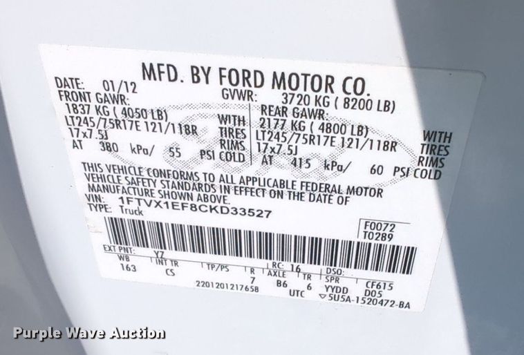 image for item MX9379 2012 Ford F150 XL  SuperCab pickup truck