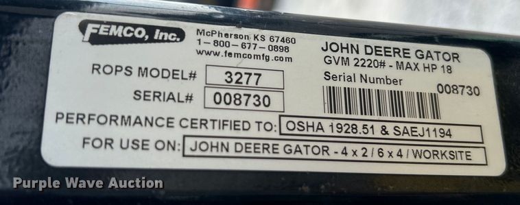 image for item NL9632 2008 John Deere Gator TS  utility vehicle