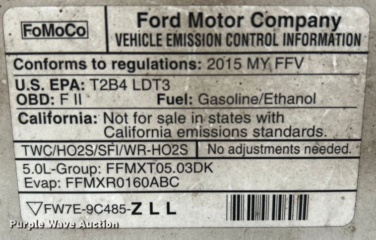 image for item NL9634 2015 Ford F150 XL SuperCab pickup truck