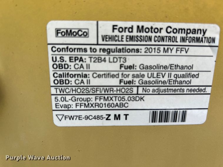 image for item NL9649 2015 Ford F150 XLT SuperCab pickup truck