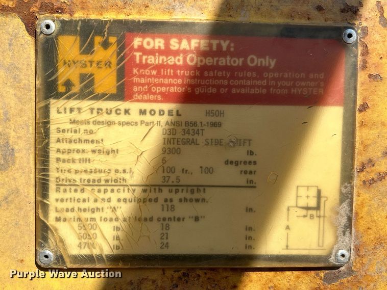 image for item NL9681 Hyster H50H  forklift