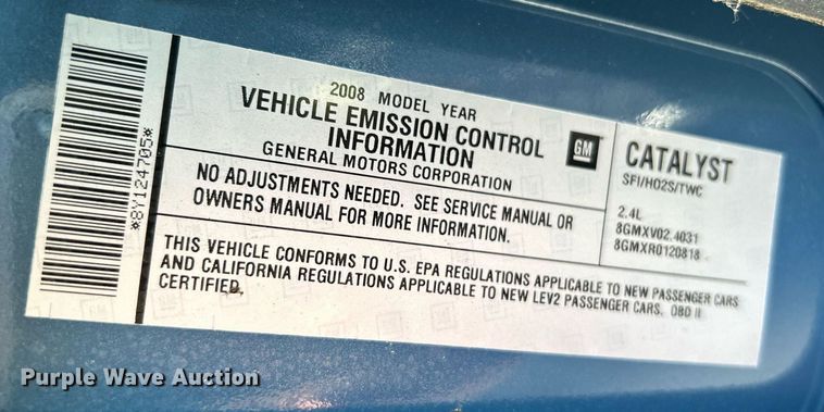 image for item NL9699 2008 Saturn Sky  Convertible