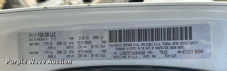 image for item NP9520 2017 Dodge Ram 1500  Crew Cab pickup truck