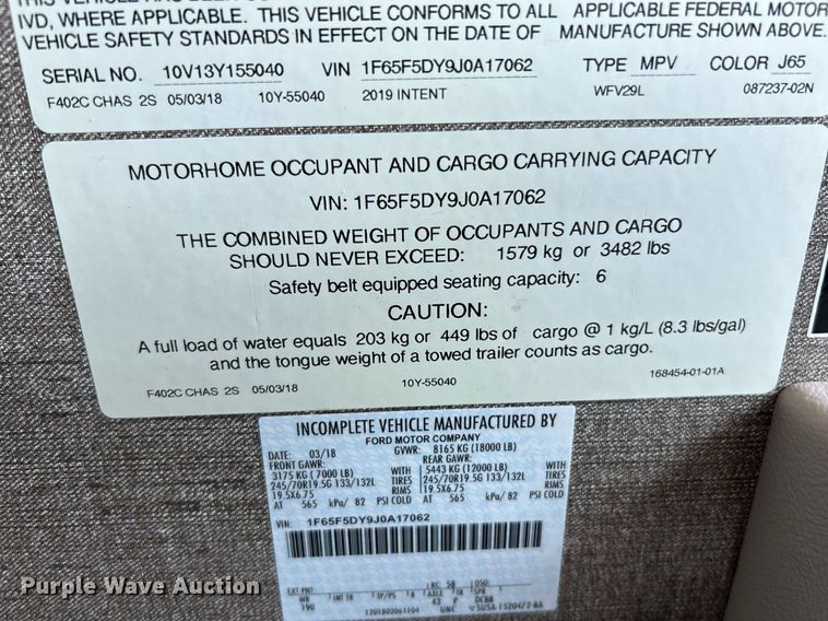 image for item NQ9796 2018 Winnebago Intent RV