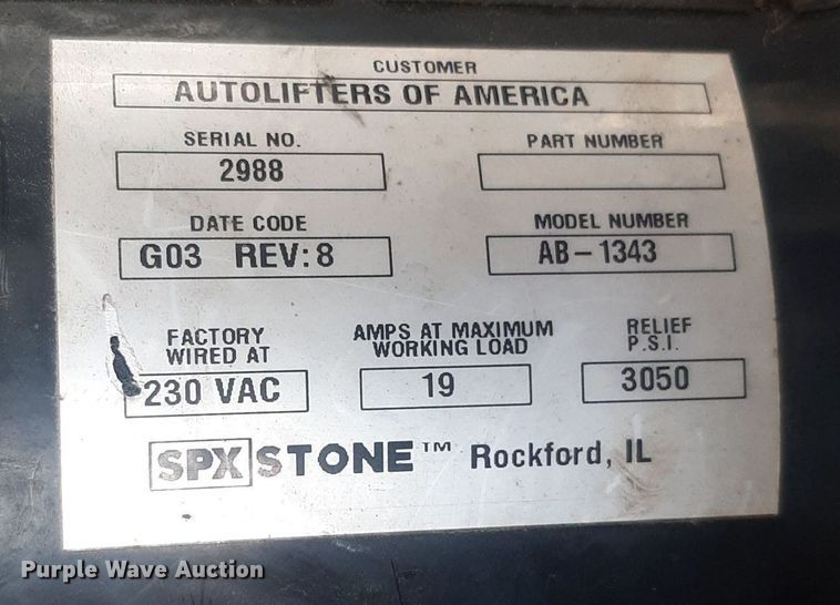 image for item NV9281 Autolifters of America AB-13143  two post automotive lift