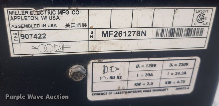 image for item NV9290 Miller Millermatic 211  welder
