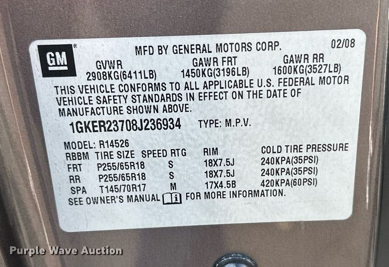 image for item NX9734 2008 GMC Acadia  SUV