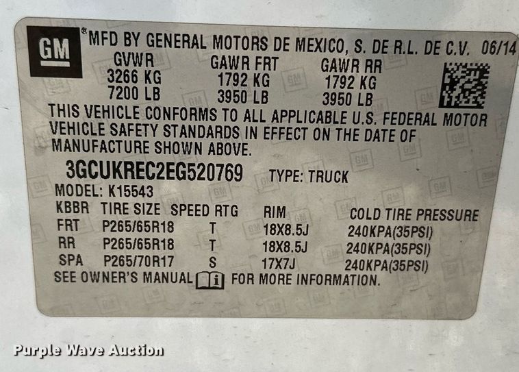 image for item NX9745 2014 Chevrolet Silverado 1500  Crew Cab pickup truck