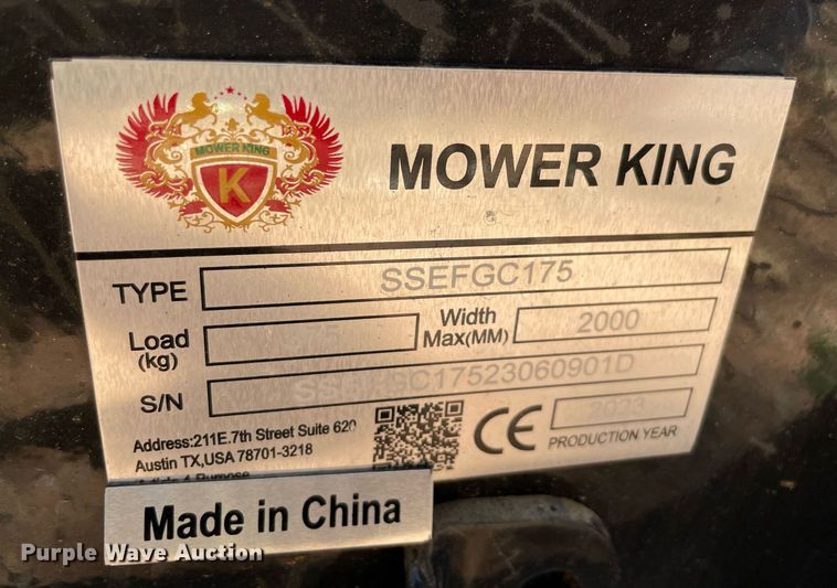 image for item NY9798 2023 Mower King SSEFGC175  skid steer flail mower