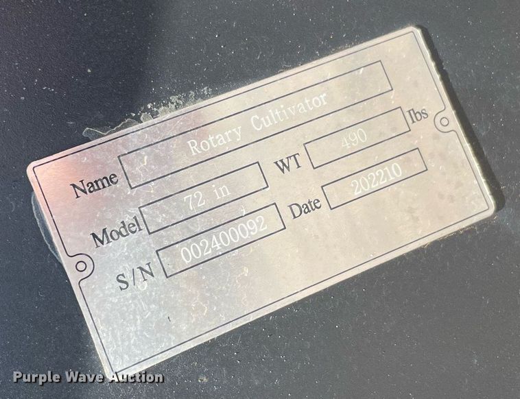 image for item NY9818 72"W skid steer tiller