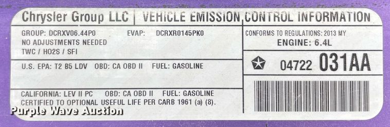 image for item NY9822 2013 Dodge Challenger SRT8