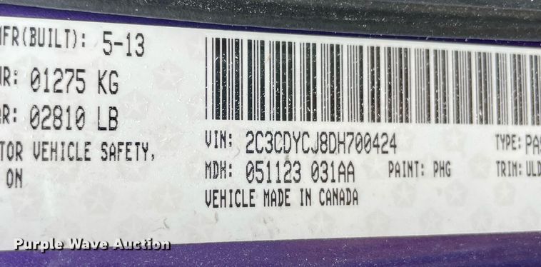 image for item NY9822 2013 Dodge Challenger SRT8
