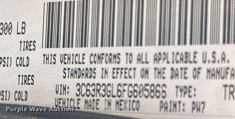 image for item OC9457 2015 Dodge Ram 3500HD  Crew Cab flatbed pickup truck