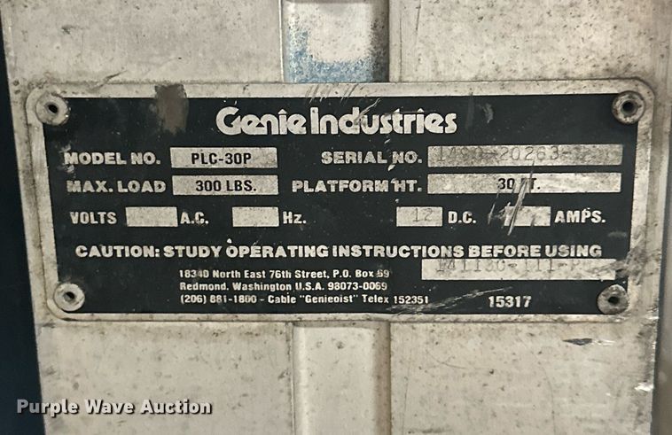 image for item OC9476 Genie PLC-30P  vertical lift
