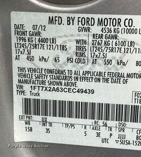 image for item OC9483 2012 Ford F250 Super Duty  SuperCab pickup truck