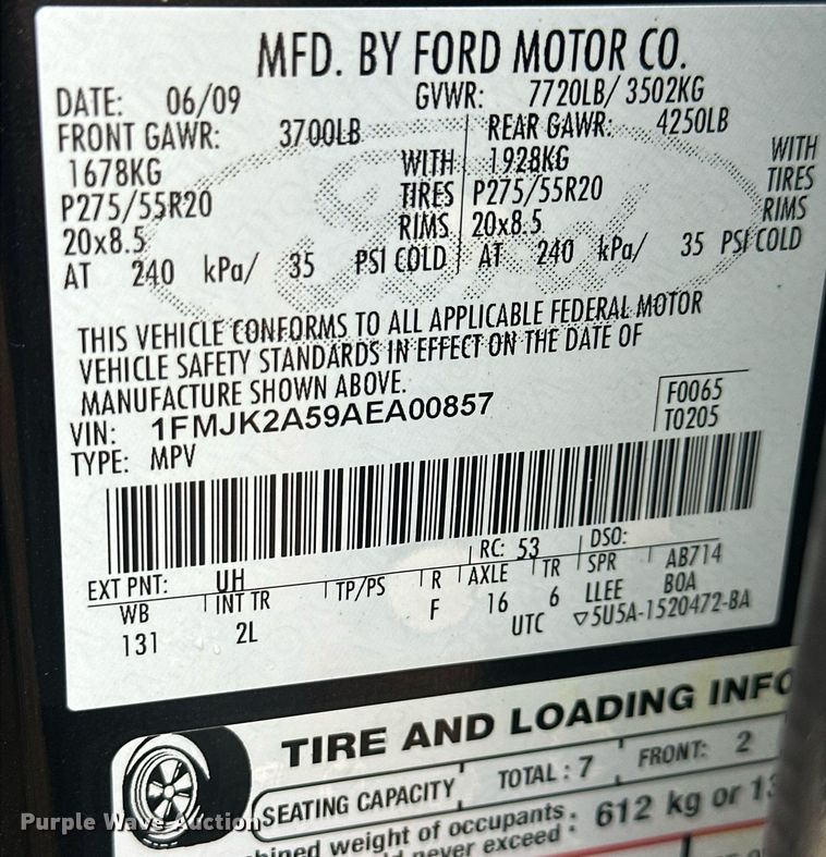 image for item OC9486 2010 Ford Expedition  SUV