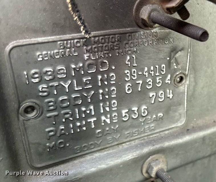 image for item OF9025 1939 Buick Eight Special