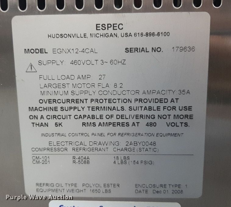 image for item OF9429 Espec EGNX12-14CAL  environmental test chamber