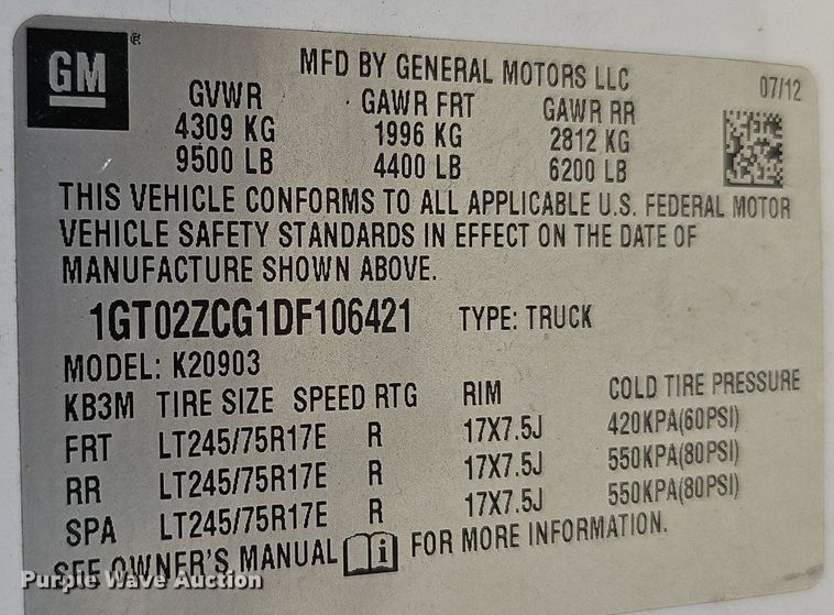 image for item OG9404 2013 GMC Sierra 2500HD  pickup truck