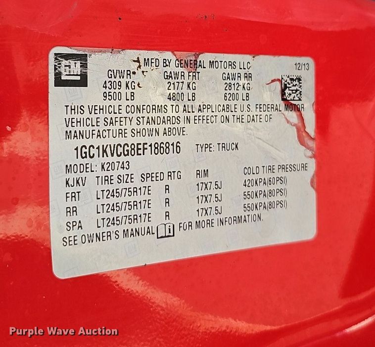 image for item OG9415 2014 Chevrolet 2500HD  Crew Cab flatbed pickup truck