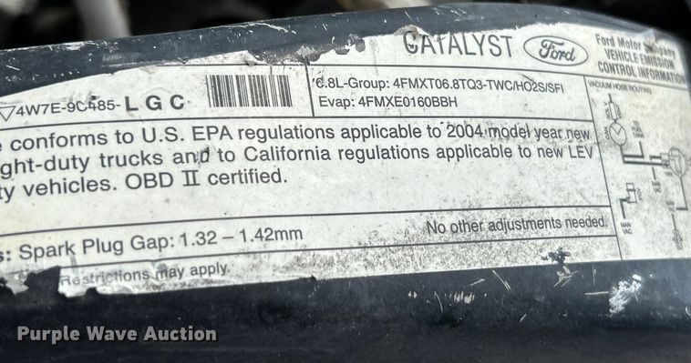 image for item OK9758 2004 Ford Excursion  SUV