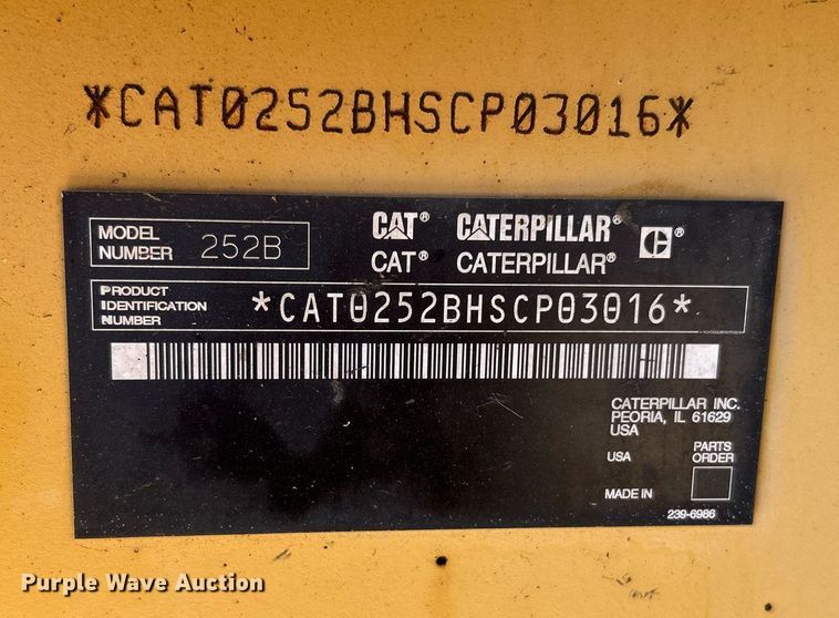 image for item DJ6314 2006 Caterpillar 252B  skid steer loader